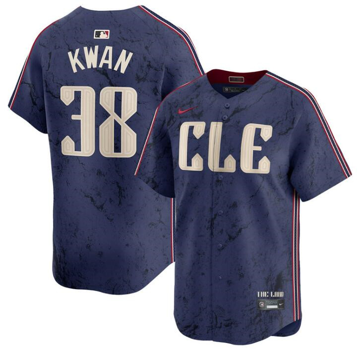 Youth Cleveland Guardians #38 Steven Kwan Navy 2024 City Connect Limited Stitched Baseball Jersey
